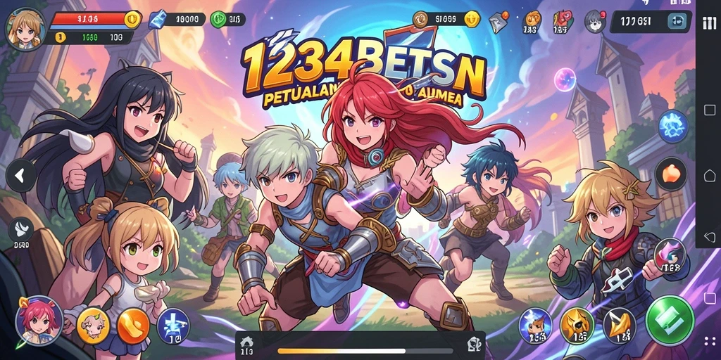 Tampilan gameplay menakjubkan dalam 1234BETS dengan karakter Anime favorit.