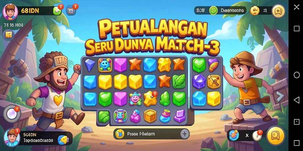 Tampilan gameplay seru dan warna-warni dari 68IDN.