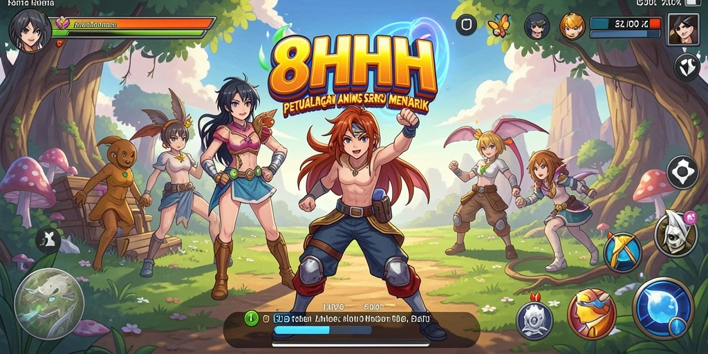 Tampilan gameplay yang seru dan penuh aksi dalam 8HHH.