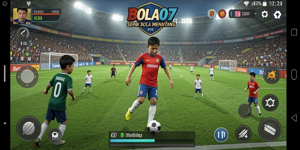 Tangkapan layar menunjukkan momen seru di lapangan sepak bola.