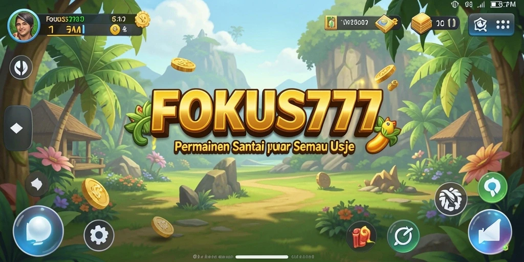 Tangkapan layar menampilkan gameplay santai FOKUS777 yang penuh warna.