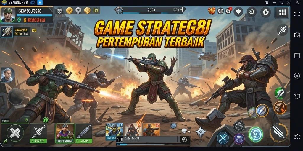 Tampilan gameplay mendebarkan di dunia strategi GEMBUR88.