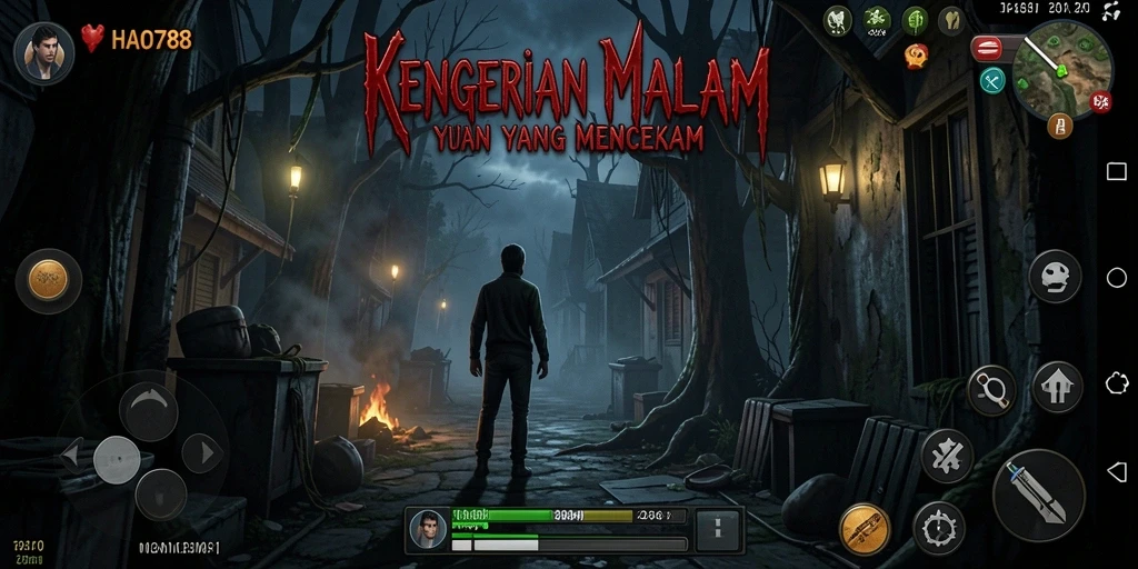 Tampilan gameplay HAO788 yang mencekam dengan detail menakutkan.