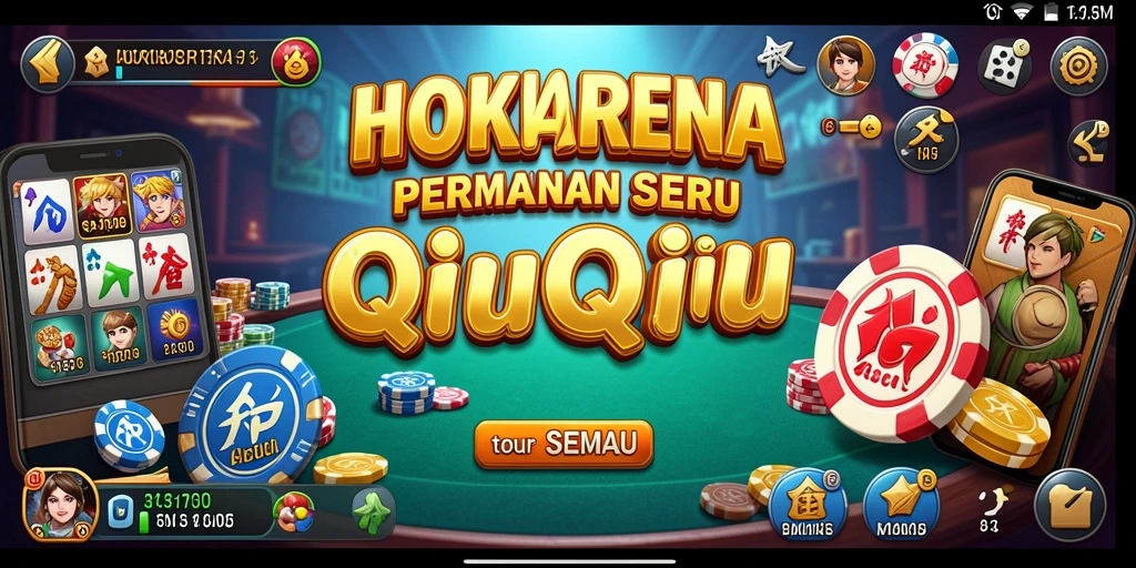 Screenshot gameplay HOKIARENA menampilkan aksi seru permainan QiuQiu.