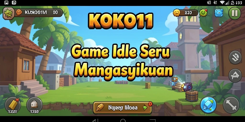 Screenshot gameplay KOKO11 menampilkan karakter beraksi secara otomatis.