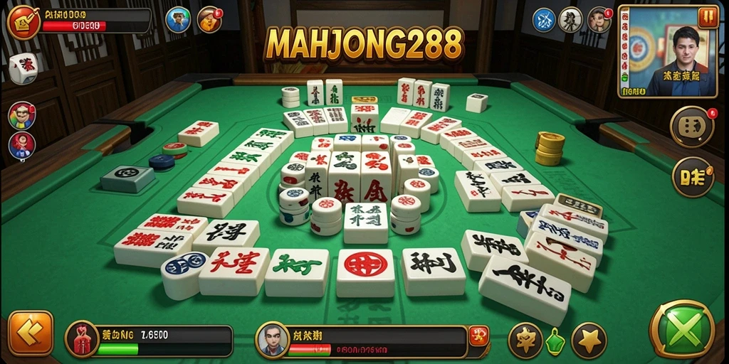 Tampilan gameplay menantang di MAHJONG288 dengan desain ubin yang menarik.