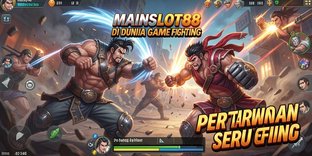 Tampilan gameplay MAINSLOT88 yang spektakuler dalam arena pertarungan.
