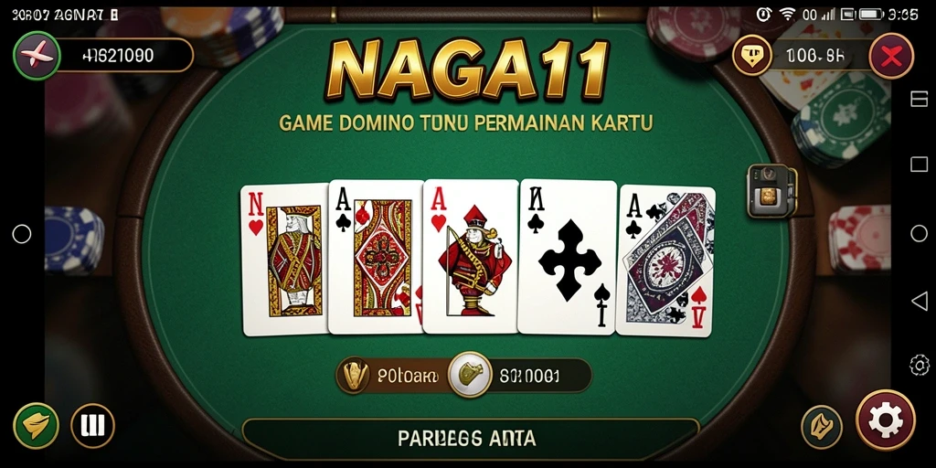 Screenshot utama NAGA11 menampilkan gameplay seru Domino dengan banyak pemain.