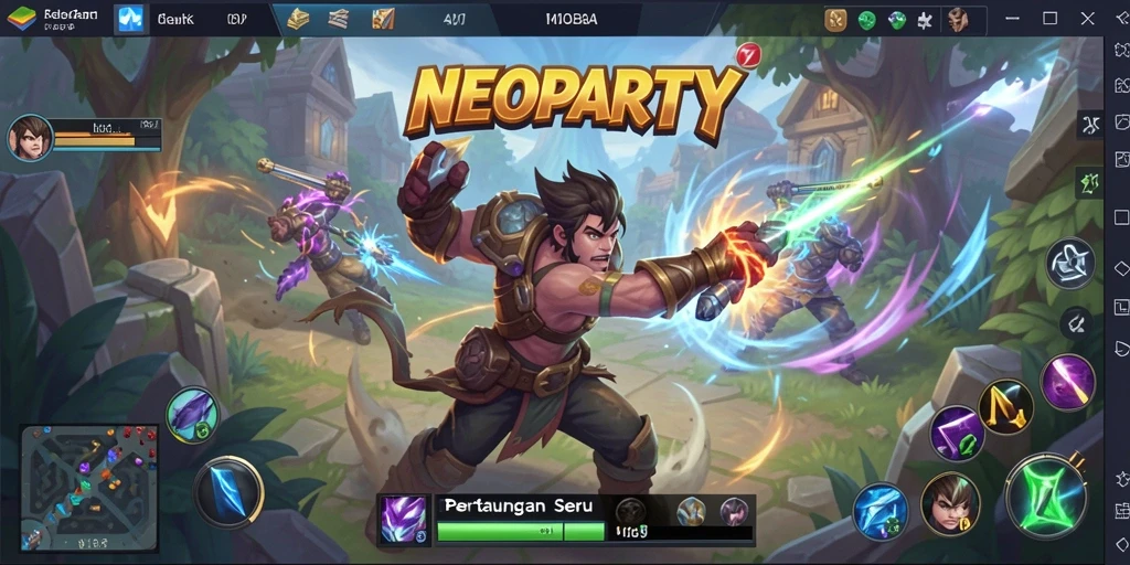 Gameplay seru dan memukau dalam NEOPARTY MOBA.