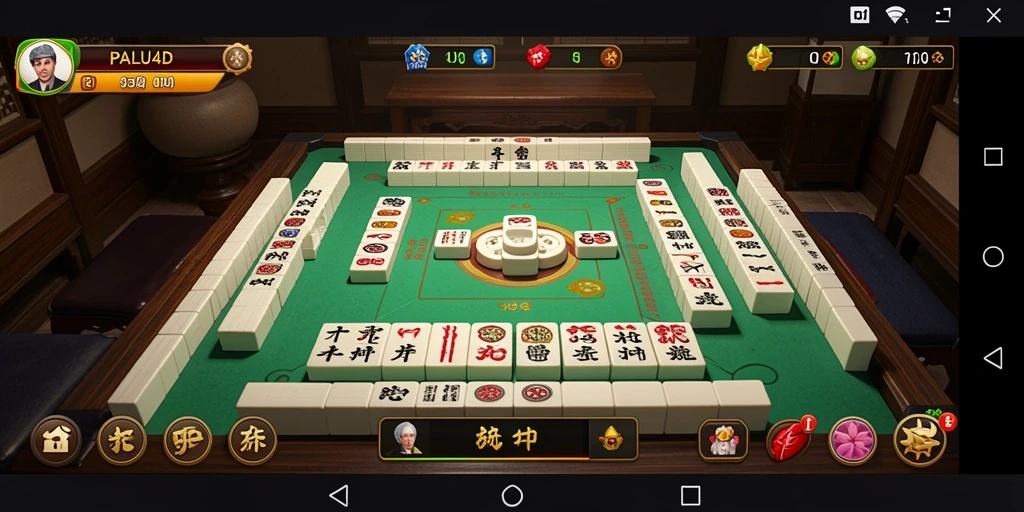 Gameplay menarik PALU4D dengan tampilan jelas ubin Mahjong.