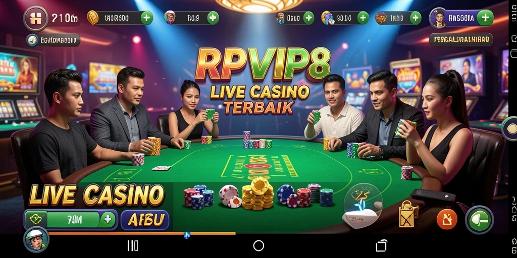 Tampilan screenshot RPVIP8 menampilkan gameplay Live Casino yang mendebarkan.