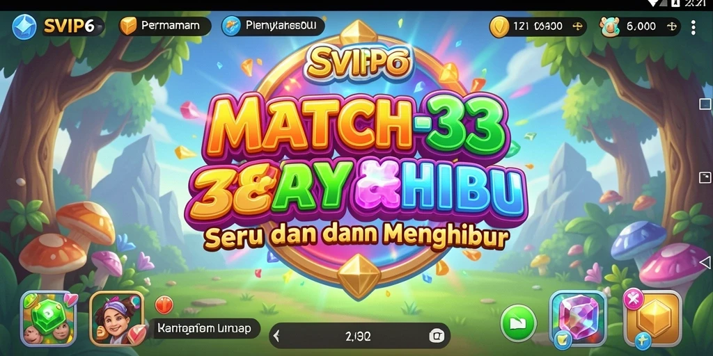 Menggambarkan gameplay seru dari SVIP6 dalam kategori Match-3.