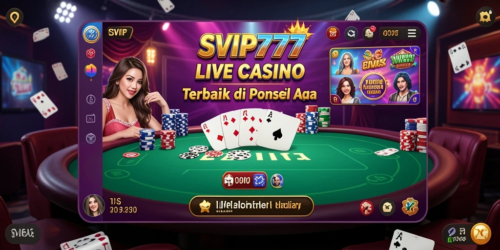 Tampilan gameplay Live Casino yang mendebarkan di SVIP777.