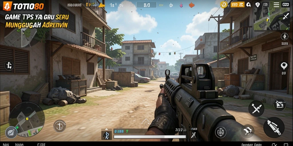 Tampilan gameplay menegangkan dalam TOTO80 dengan aksi tembak-menembak.